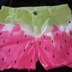 Hand dyed boutique watermelon shorts
